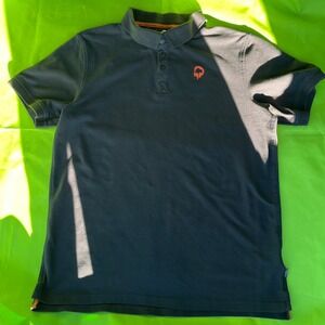 Medium Outdoor Afro x REI Co Op Black Orange Short Sleeve Collared Polo Shirt